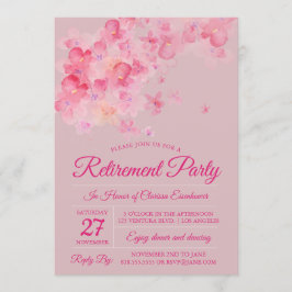 Invitación Fiesta de retiro de flores de cerezo acuarela