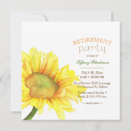 Invitación Fiesta de retiro de girasol acuarela