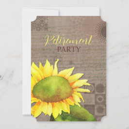Invitación Fiesta de retiro de girasoles acuarelas