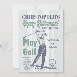 Invitación Fiesta de retiro de Golf Retro Happy