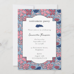 Invitación Fiesta de retiro de impresión de bloques florales