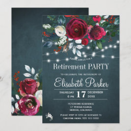Invitación Fiesta de retiro de invierno floral de acuarela ru