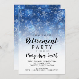 Invitación Fiesta de retiro de invierno Holiday Sparkle Blue