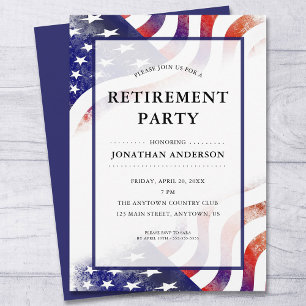 Invitación Fiesta de retiro de la bandera estadounidense