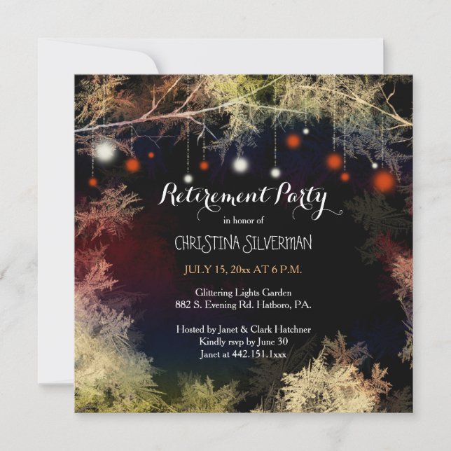 Invitación Fiesta de Retiro de la Noche Starry Forest (Anverso)