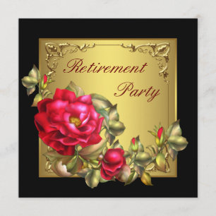 Invitación Fiesta de retiro de la Rosa Roja de Oro Negro
