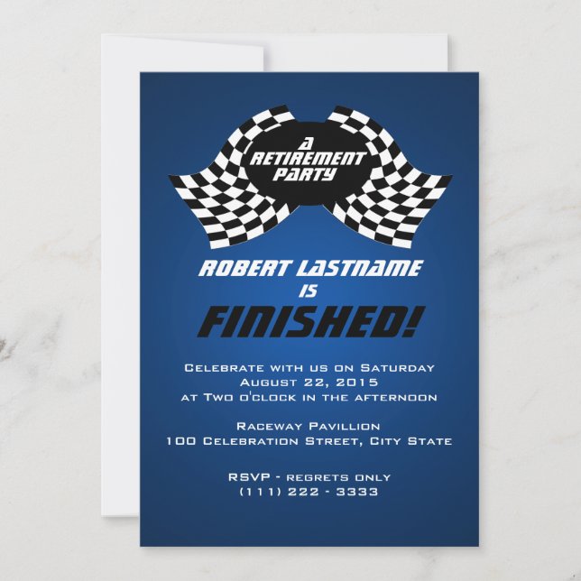 Invitación Fiesta de retiro de marcas de Carreras (Anverso)