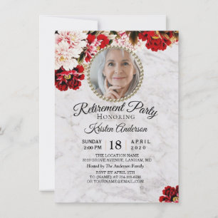 Invitación Fiesta de retiro de mármol de Rubor de Borgoña