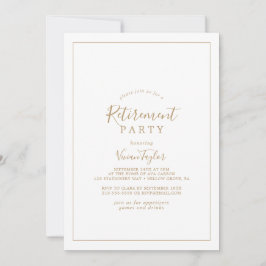 Invitación Fiesta de retiro de oro minimalista