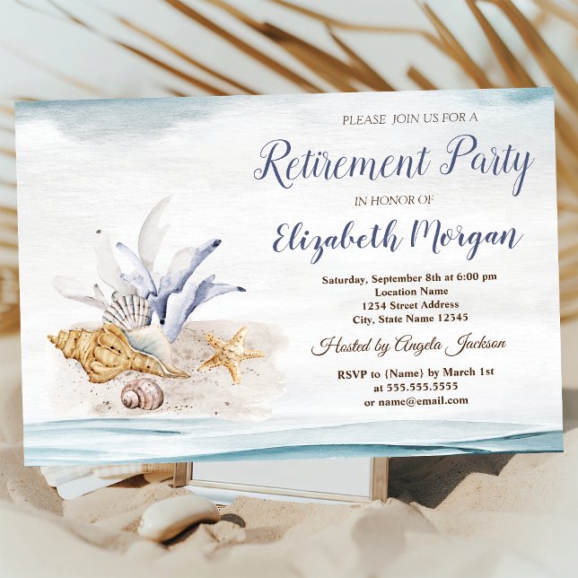 Invitación Fiesta de Retiro de Playa Seashells (Subido por el creador)