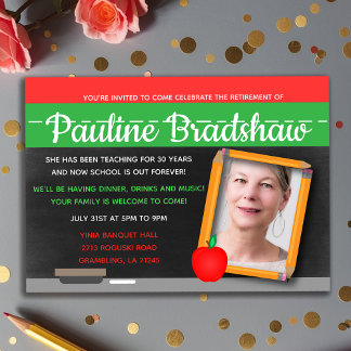 Invitación Fiesta de retiro de profesores de fotografía de Ch