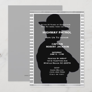 Invitación Fiesta de retiro de silueta de patrulla de carrete