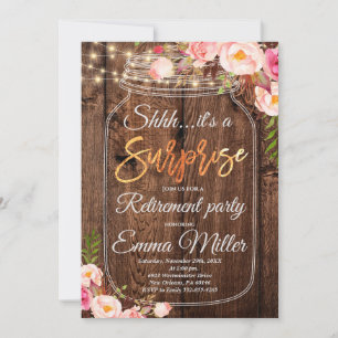 Invitación Fiesta de Retiro de Sorpresa, Boho Floral