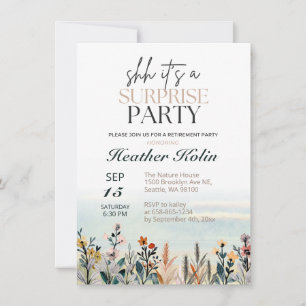 Invitación Fiesta de retiro de sorpresas de flores silvestres