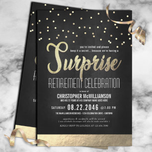 Invitación Fiesta de retiro de sorpresas de moda para negros 