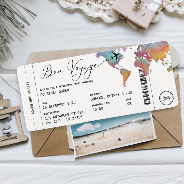 Invitación Fiesta de retiro de viaje de pases de embarque (Subido por el creador)