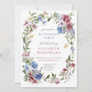Invitación Fiesta de retiro de Wreath de Wildflower Boho Wate
