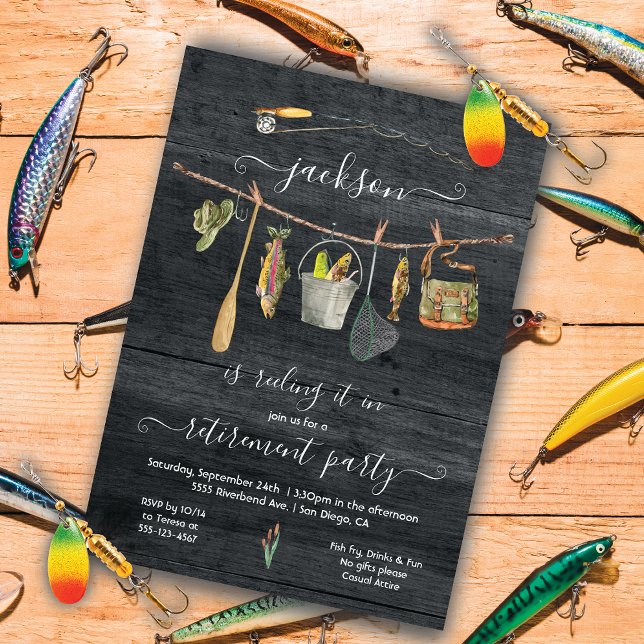 Invitación Fiesta de retiro del carrete de pesca (Subido por el creador)
