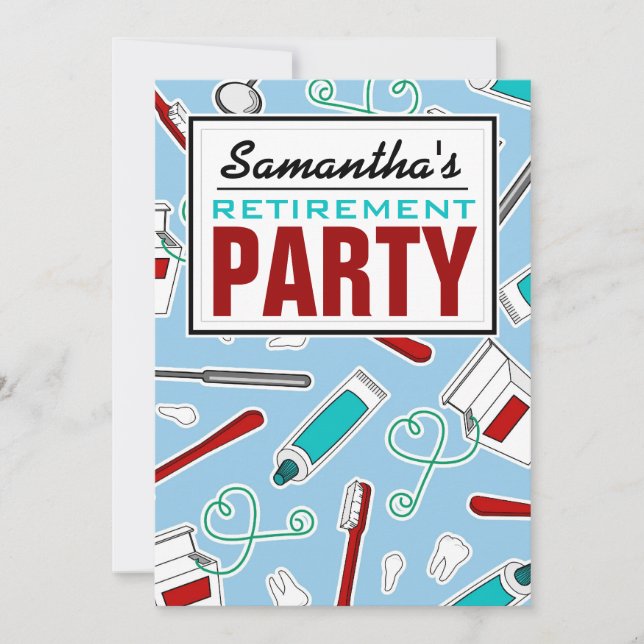 Invitación Fiesta de retiro del higienista dental/del (Anverso)