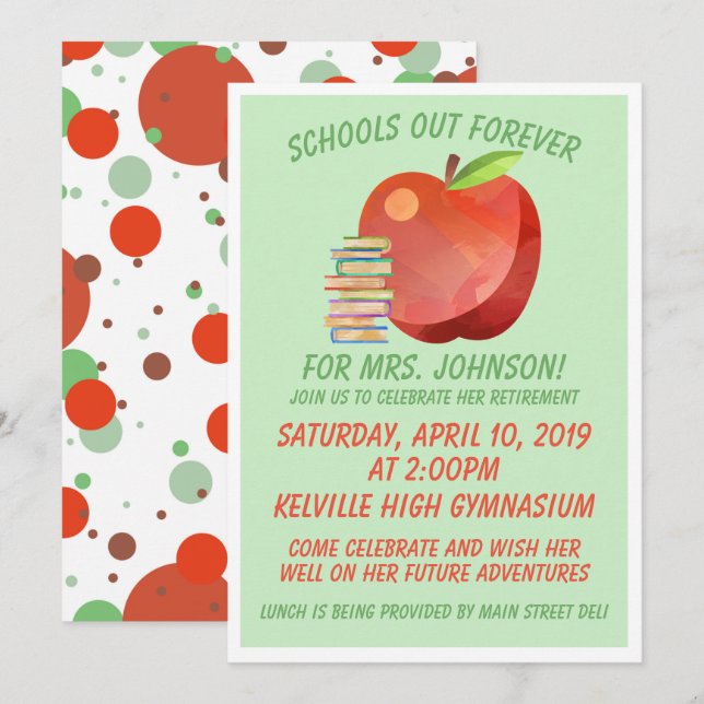 Invitación Fiesta de retiro del profesor (Anverso / Reverso)