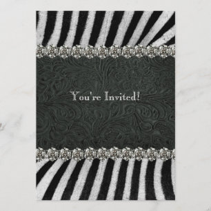 Invitación Fiesta de retiro diamante de imitación de cuero