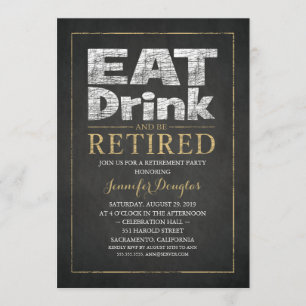 Invitación Fiesta de retiro femenino del efecto del oro de la