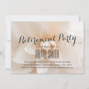 Invitación Fiesta de retiro floral blanco simple y elegante
