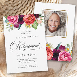 Invitación Fiesta de retiro floral de acuarela rusa