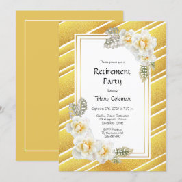 Invitación Fiesta de retiro floral de rosa amarillo