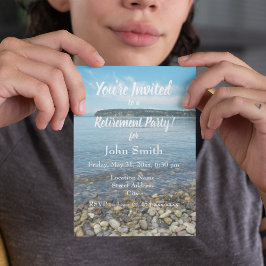 Invitación Fiesta de retiro fotográfico de guijarros de playa