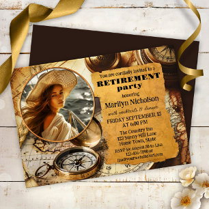 Invitación Fiesta de retiro fotográfico de Vintage de Compass