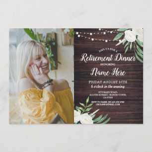 Invitación Fiesta de retiro fotográfico Flores blancas de mad