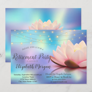 Invitación Fiesta de retiro holográfico de luces de cadena de