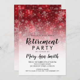 Invitación Fiesta de retiro invernal color rojo espuma rojo