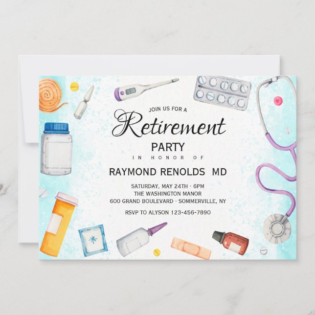 Invitación Fiesta de Retiro Médico (Anverso)
