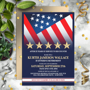 Invitación Fiesta de Retiro Militar de Cinco Estrellas de Oro