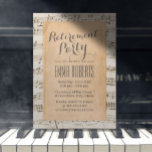 Invitación Fiesta de retiro musical Vintage Old Music Notes<br><div class="desc">Vieja Hoja de Música Vieja Invitaciones a Fiestas de Jubilación Musical.</div>