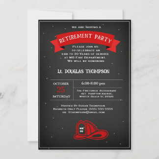 Invitación Fiesta de Retiro Negro Rojo
