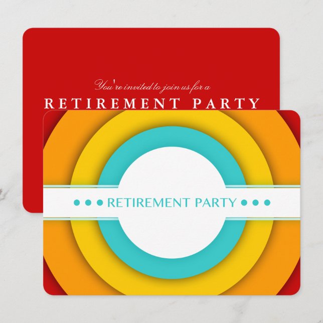 Invitación fiesta de retiro retro (Anverso / Reverso)