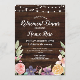 Invitación Fiesta de retiro ruso FloralInvite de madera retir