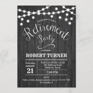 Invitación Fiesta de retiro ruso Wood Gray