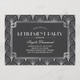 Invitación Fiesta de retiro Silver Art Deco