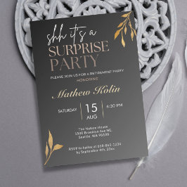 Invitación Fiesta de retiro simple de sorpresa negra en línea