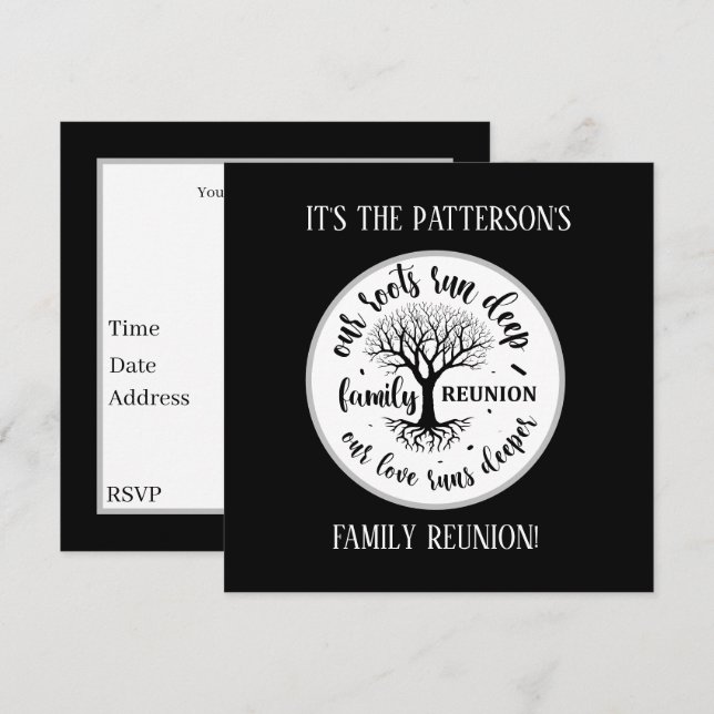 Invitación Fiesta de reunión familiar de Cute (Anverso / Reverso)