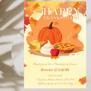Invitación Fiesta de reunión familiar de la cosecha de otoño