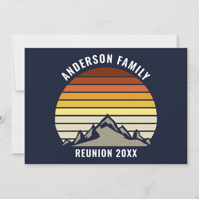 Invitación Fiesta de Reunión Familiar en Custom Sunset Mounta (Anverso)