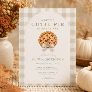Invitación Fiesta de Revelación de Bebé Arco Beige Neutral Cu