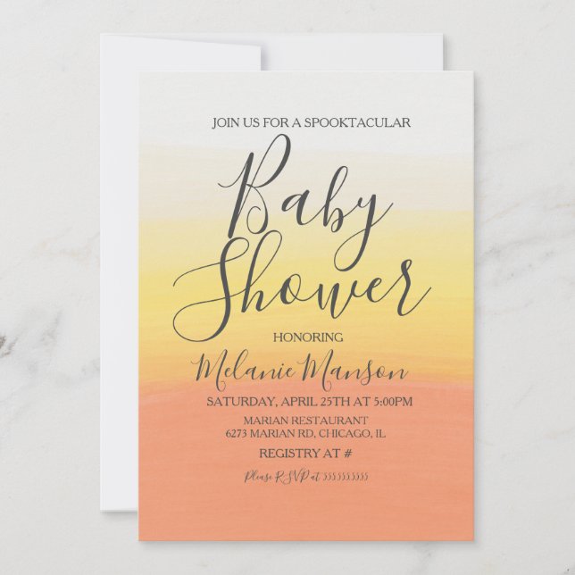 Invitación Fiesta de Revelación de Bebé con Caramelos de Hall (Anverso)