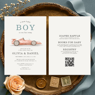 Invitación Fiesta de Revelación de Bebé para Parejas de Autos