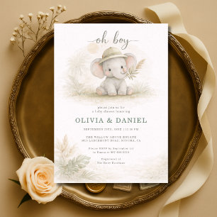Invitación Fiesta de Revelación de Bebé Safari de la Jungla p